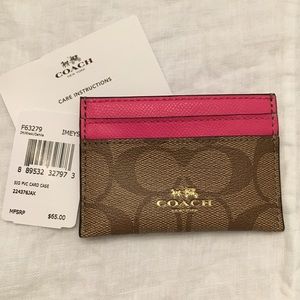 NWT Coach Signature Leather CC Holder